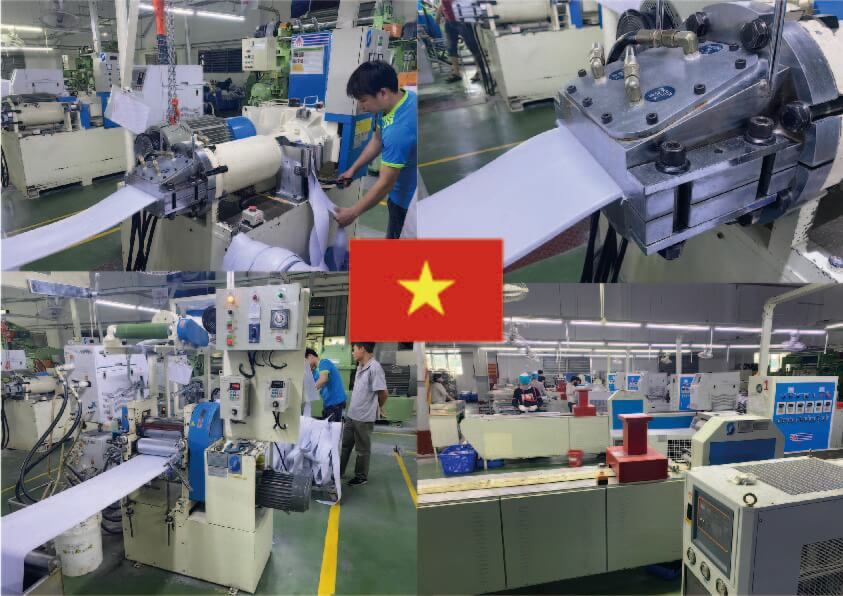 越南工廠大底圍鞋邊條製作